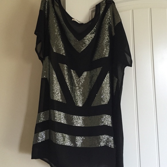 Sheer black top with sequins