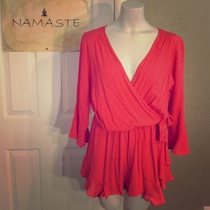 Coral colored boho romper! New with tags!