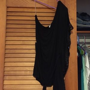 Black one shoulder dressy top