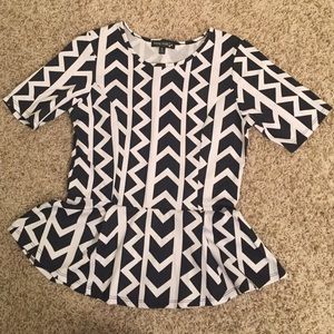 NWOT Black and white peplum