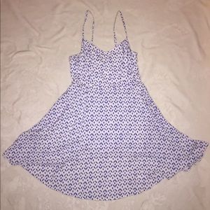 Blue and white dress