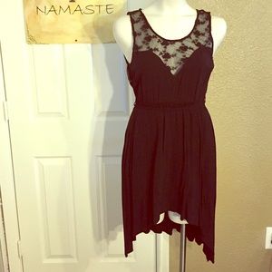 Black high/low lace dress