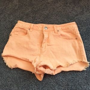 Delias high waisted pink cream shorts