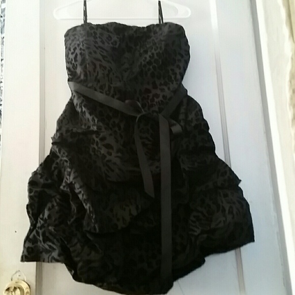 Snap partydress - burnout leopard print ribbon tie