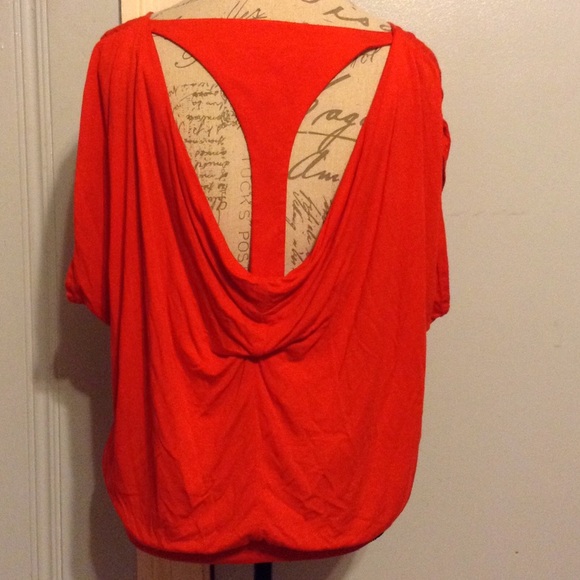BCBGENERATION Unique Candy Red Draped Y-Back Top