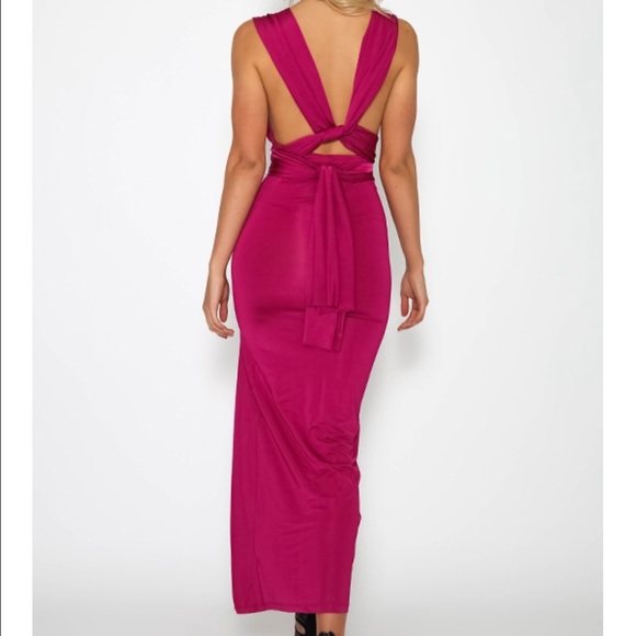 Wrapper Dress- Fuchsia