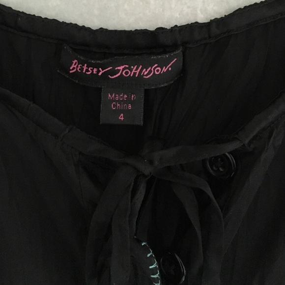 Betsey Johnson 100 % silk black dress - Picture 3 of 4
