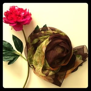 Silk-like floral scarf