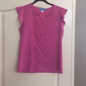 Beautiful pink ruffle-sleeve top