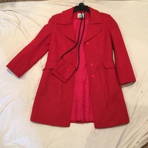 Girls size 12 red wool coat