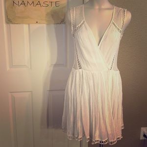 Free people white boho mesh dress