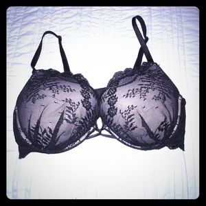Black lace bra with nude lining! VS Bombshell!