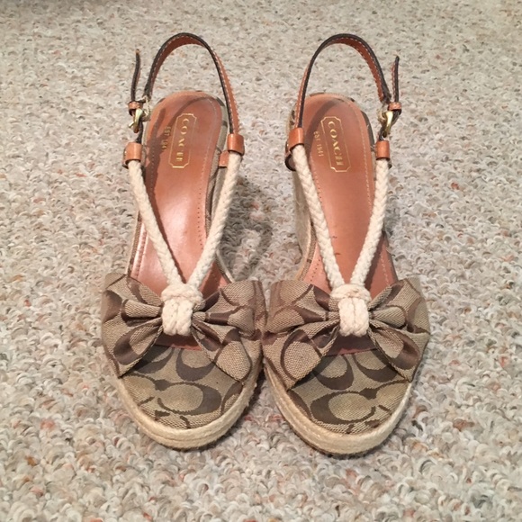 Coach rope wedge heels, size 8