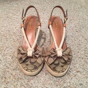 Coach rope wedge heels, size 8