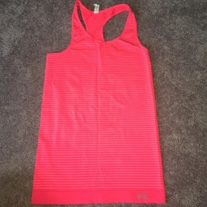 Striped pink under armour exercise tank