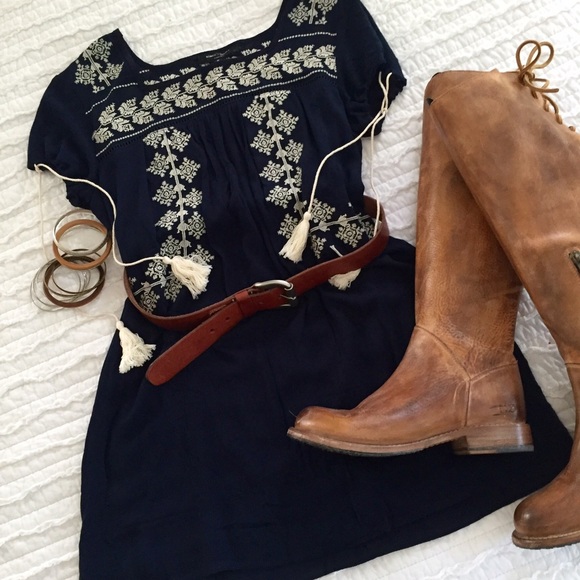 Navy Boho Dress 🌺 - Picture 1 of 4