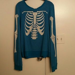 Wildfox Blue Inside Out Baggy Beach Jumper