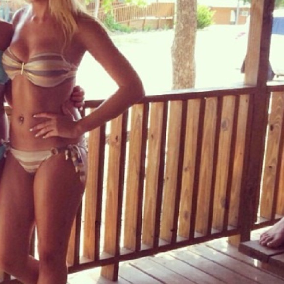 Victoria's Secret striped swim suit push up