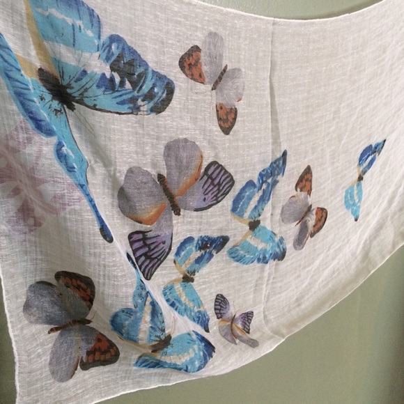 Silk-like butterfly scarf - Picture 2 of 3