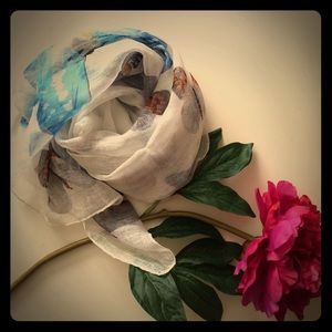 Silk-like butterfly scarf