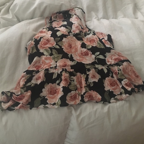 Floral razor back peplum top