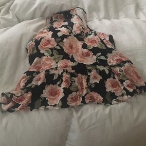 Floral razor back peplum top