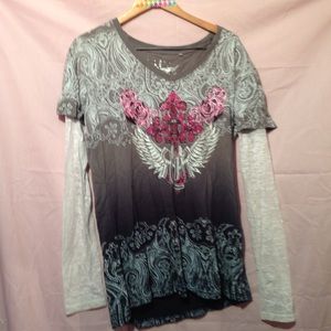 Rock and Roll Cowgirl long sleeve shirt. Size XXL