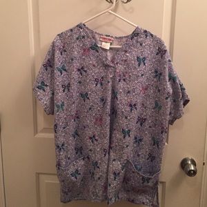 Butterfly scrub top
