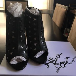 Alice + Olivia Giovanna Leather Bootie NIB
