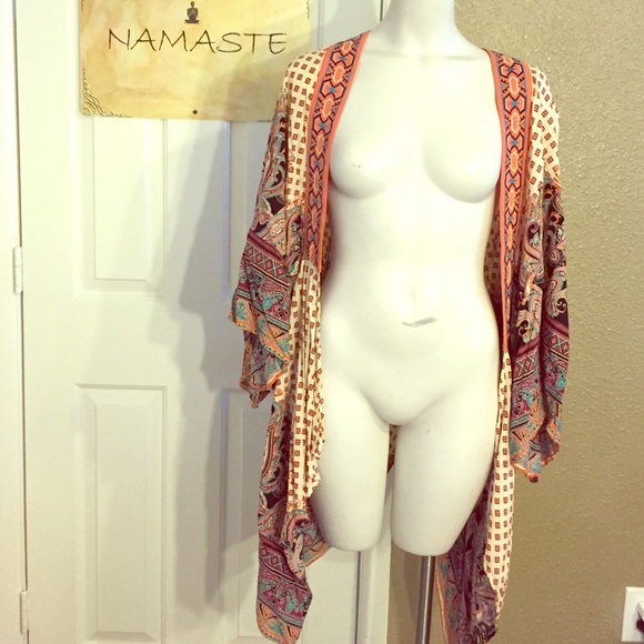 Tribal print boho cape