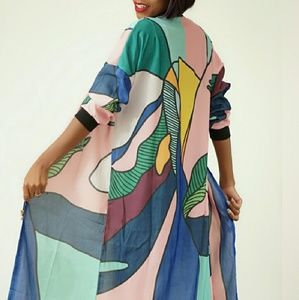 Graphic print long jacket *will negotiate