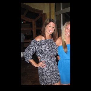 Michael Kors Blue Off the Shoulder Dress