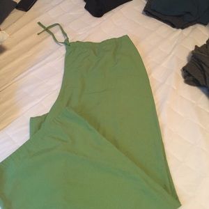 Green scrub pants small stain on right leg