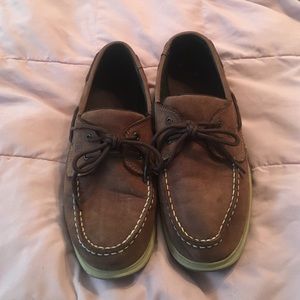 Boys Brown Leather Sperry Top-Sider Shoes EUC 6.5