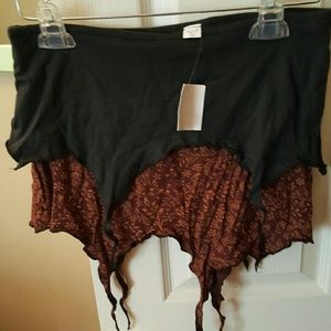 Burgundy and black Indie brand pixie skirt