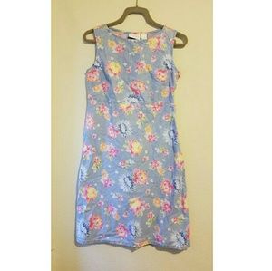 LIZ CLAIBORNE denim floral dress size 6