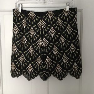 Sequined Scalloped Skirt