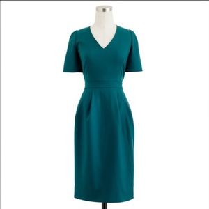 J Crew super 120s memo dress in green. EUC size 2