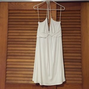All white Express halter dress