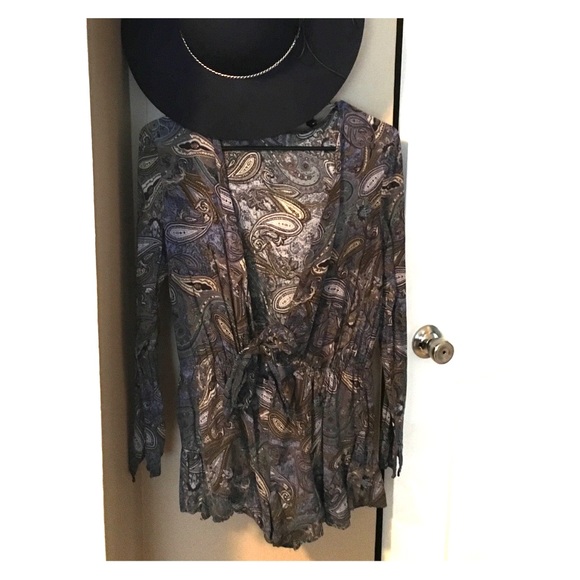 Long sleeved paisley romper