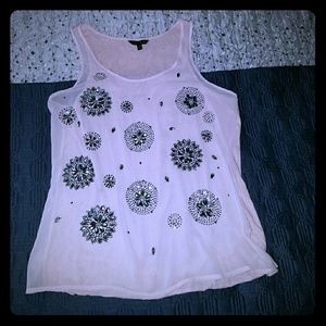 EXPRESS pink tank top with silver embellishments