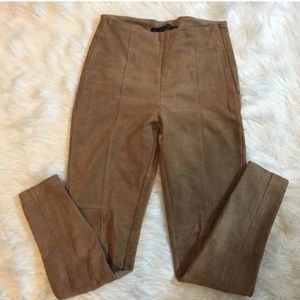 Zara Tan suede thick leggings