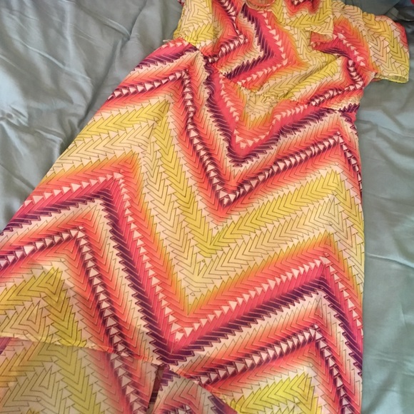 Multicolored strapless dress