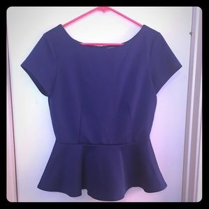 Short Sleeve Scuba Peplum