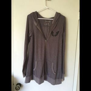 Free People Angel Wings zip up sweater