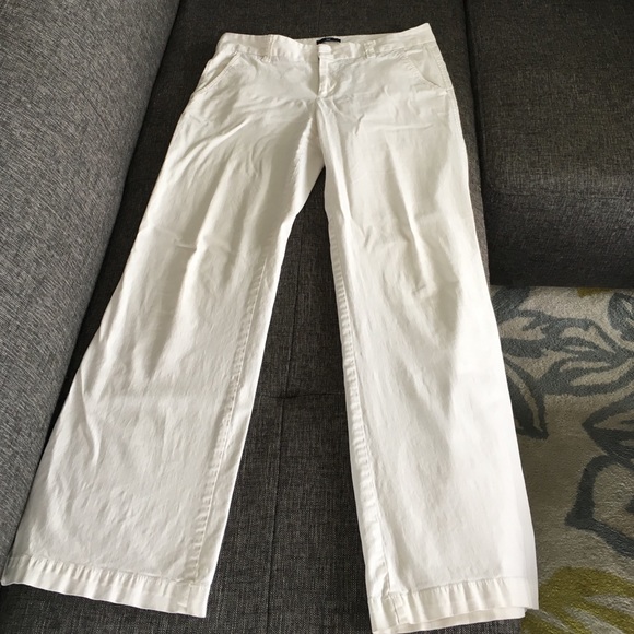 Wide leg, white cotton pants