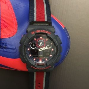 g shock blue and red