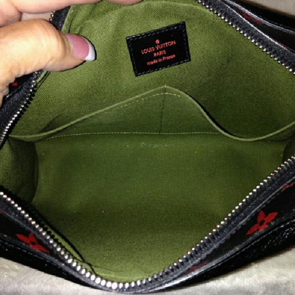 LOUIS VUITTON PETITE MALLE SOFT GM BLACK RED MONOG - Picture 3 of 4