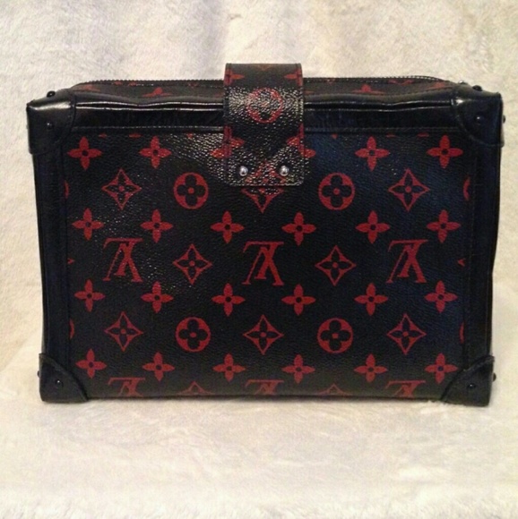 LOUIS VUITTON PETITE MALLE SOFT GM BLACK RED MONOG - Picture 4 of 4