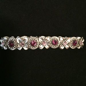 Silver and crystal XOXO bracelet